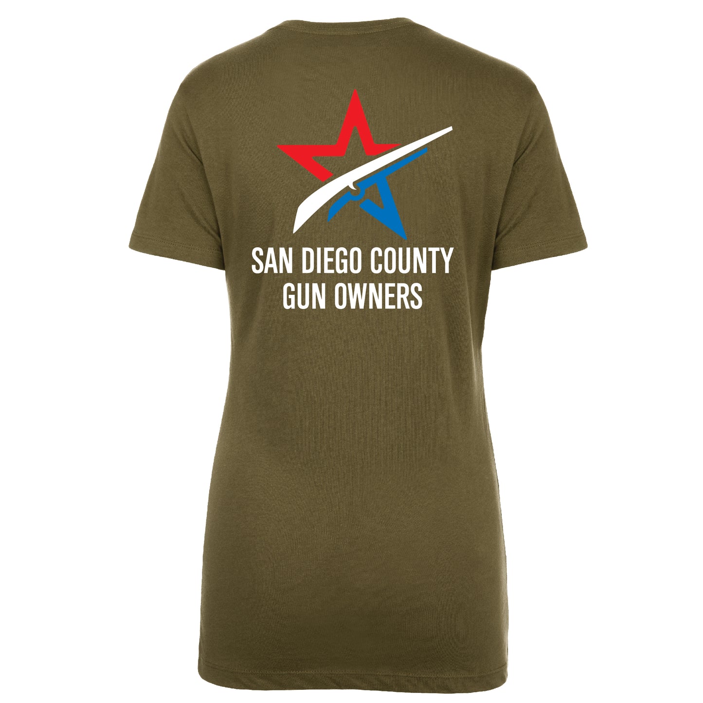 SDCGO Logo Women's V-Neck Shirt - Military Green
