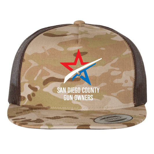 SDCGO Logo Multicam Arid Trucker Hat