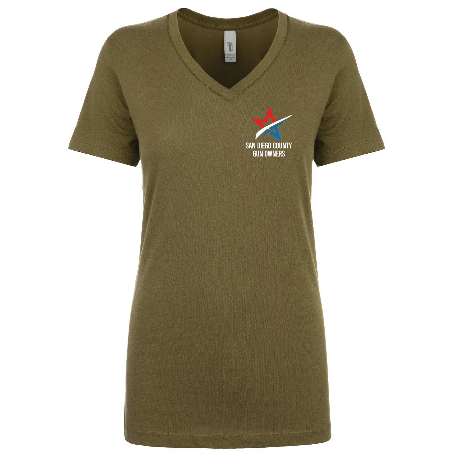 SDCGO Logo Women's V-Neck Shirt - Military Green